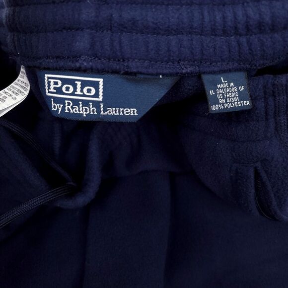 Polo Ralph Lauren Sweatpants Mens Large Blue Fleece Drawstring Zip Leg Openings - Picture 3 of 7